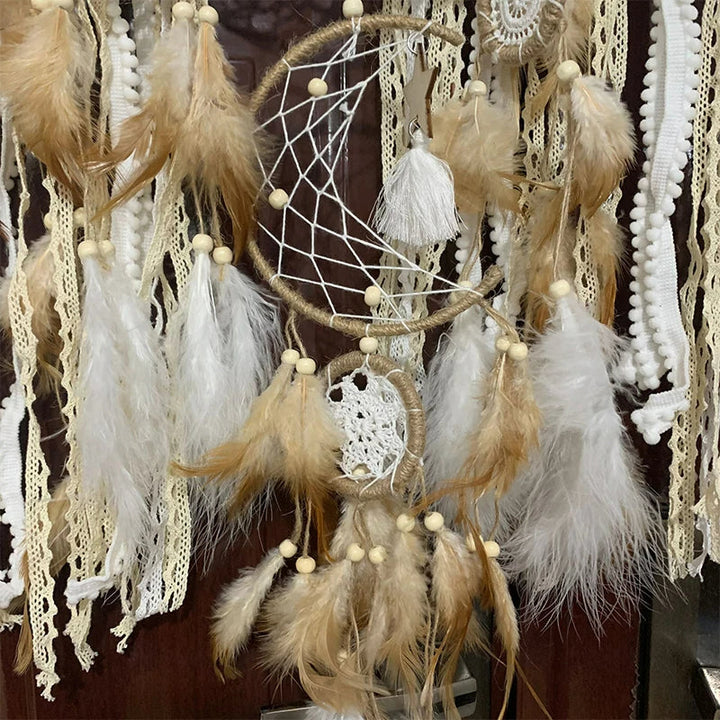 Receveur de rêve en macramé avec motif lune et étoile – Décoration artisanale en coton pour chambre apaisante 2