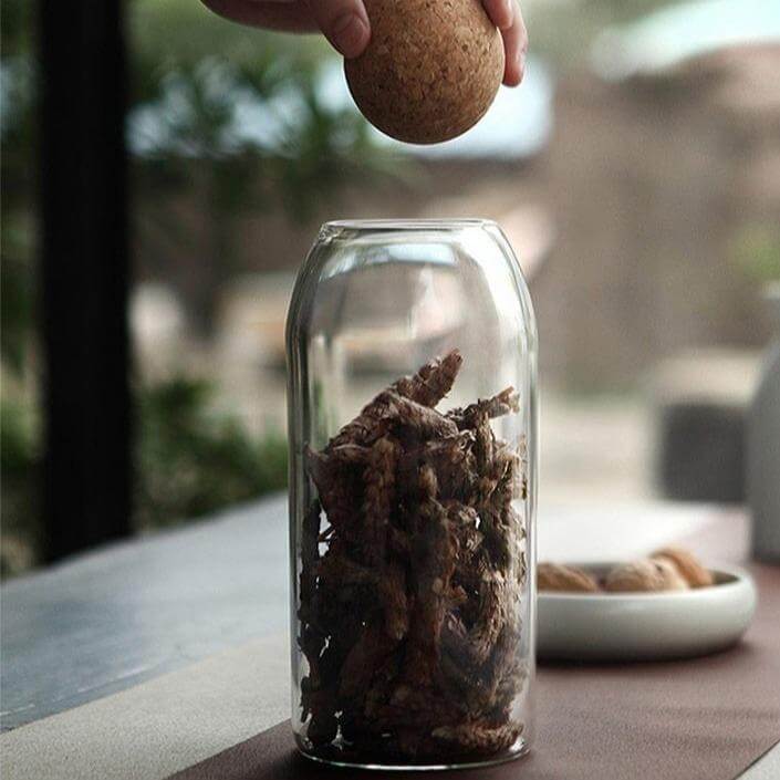 Récipients de Stockage en Verre Hermétiques avec Couvercle en Liège – Design Minimaliste pour Cuisine, Idéal pour Café, Céréales, Épices 6