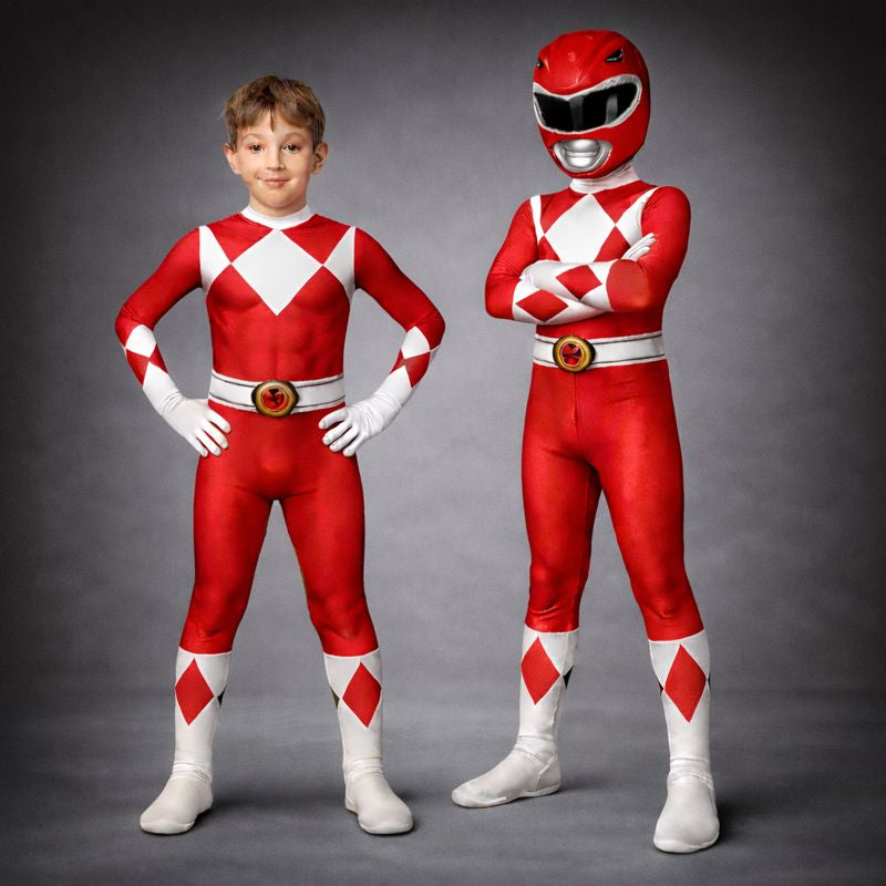 Dětský kostým superhrdiny s overalem a maskou na karnevalovou párty