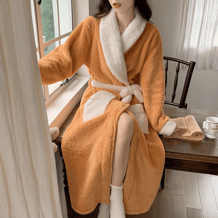 Robe Longue Femme en Velours Épais Élégante et Confortable – Idéale pour Automne et Hiver, Disponible en Plusieurs Tailles 4