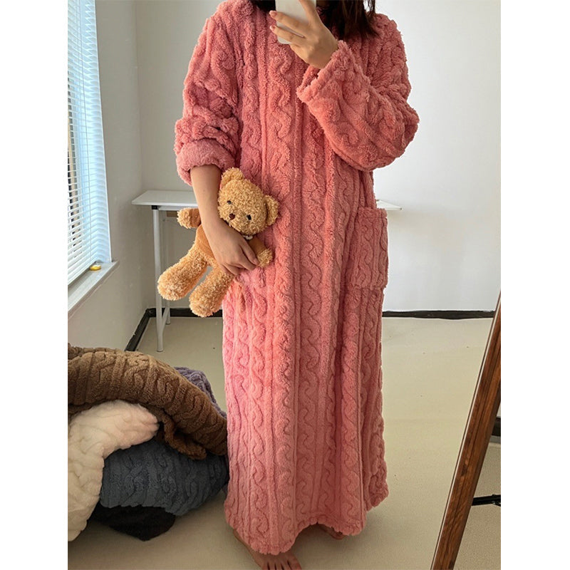 Robe de Nuit Femme en Flanelle Élégante – Douceur et Chaleur pour Nuits d'Hiver, Tailles M à XL 3