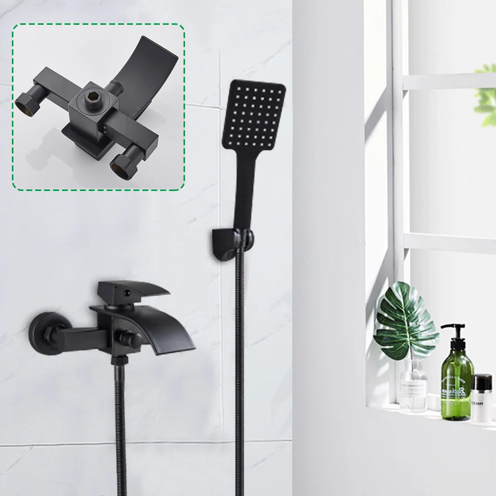 Robinet Baignoire Flexible 1,5 M Noir Résistant à la Chaleur – Robinetterie Salle de Bain Design Moderne 0