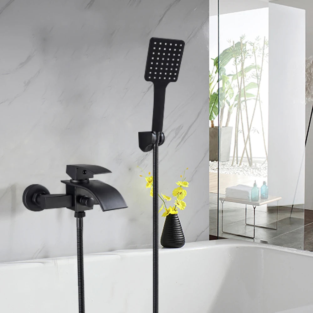 Robinet Baignoire Flexible 1,5 M Noir Résistant à la Chaleur – Robinetterie Salle de Bain Design Moderne 1