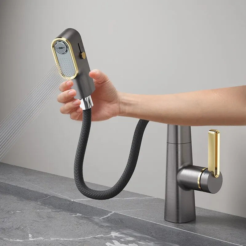 Robinet Cuisine en Laiton Durable – Mitigeur Économique et Élégant pour Cuisine et Salle de Bain, Noir et Blanc, Installation Facile 1
