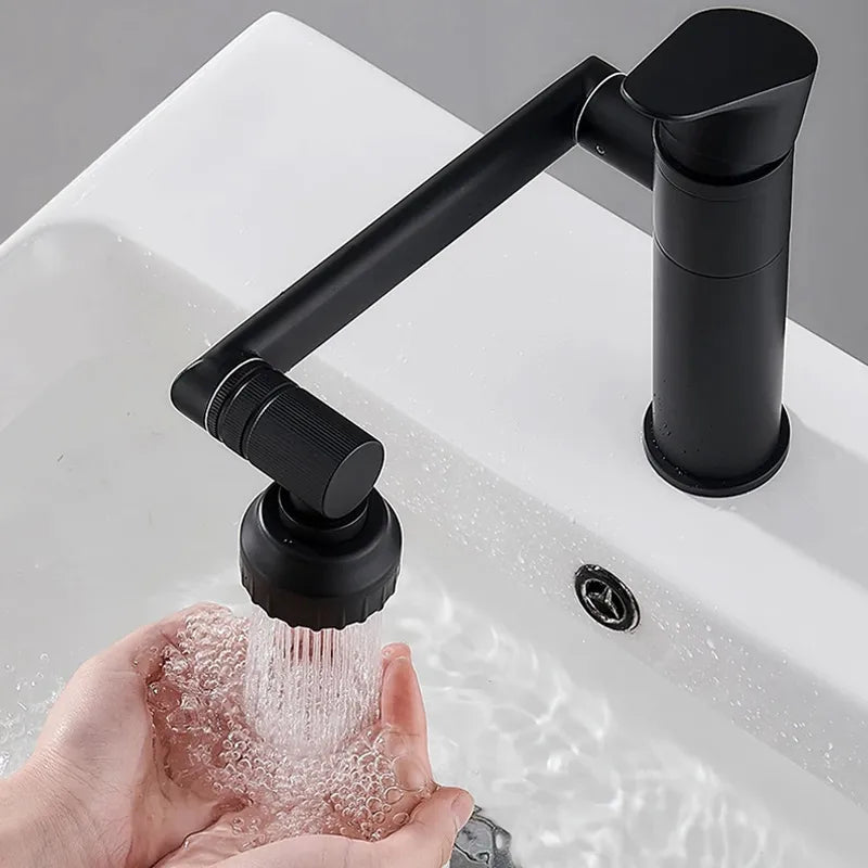 Robinet Réglable en Acier Inoxydable Noir avec Contrôle du Débit – Mitigeur Cuisine et Salle de Bain Moderne 0