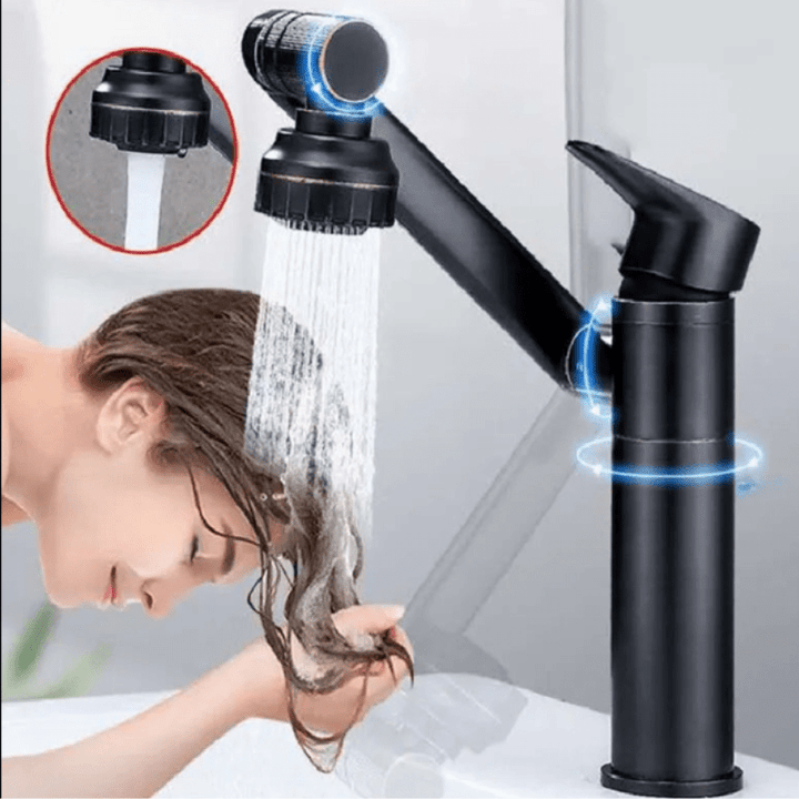 Robinet Réglable en Acier Inoxydable Noir avec Contrôle du Débit – Mitigeur Cuisine et Salle de Bain Moderne 3