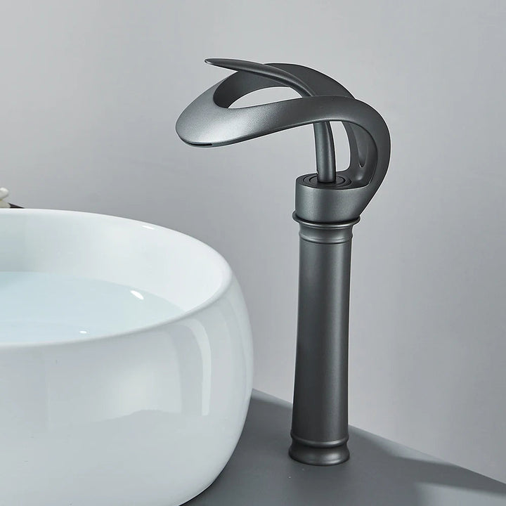 Robinet Salle de Bain Noir Monté sur Pont en Laiton – Mitigeur Lavabo Design Moderne et Économie d'Eau 8