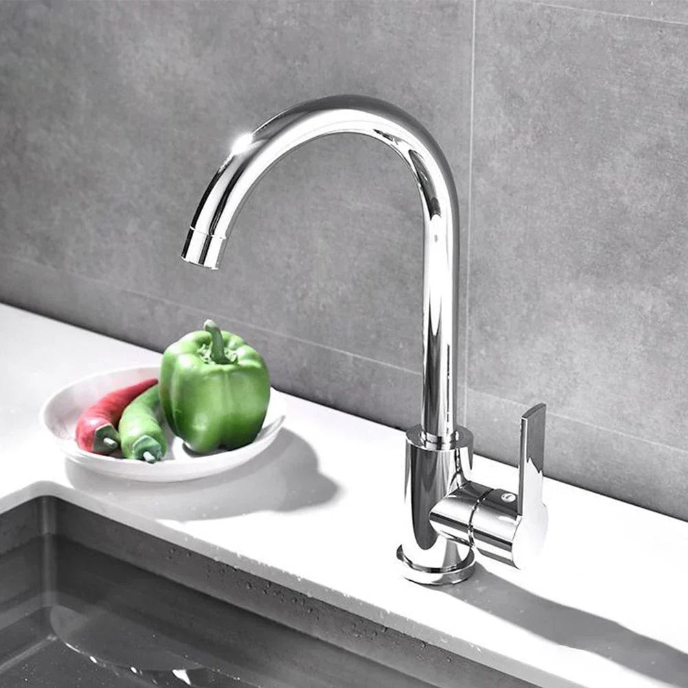 Robinet de Cuisine Chromé avec Contrôle Unique, Mitigeur Durable pour Cuisine Moderne 0