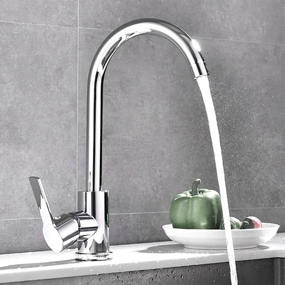 Robinet de Cuisine Chromé avec Contrôle Unique, Mitigeur Durable pour Cuisine Moderne 1