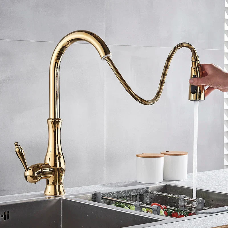 Robinet de Cuisine Doré avec Bec Rotatif – Mitigeur Cuisine Élégant en Acier Inoxydable, Installation Facile 1
