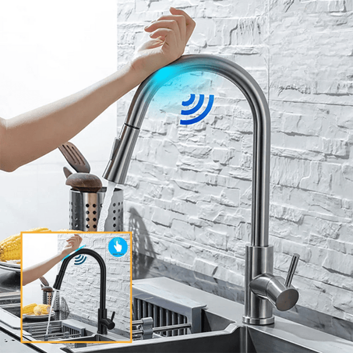 Robinet de Cuisine Intelligent Noir en Acier Inoxydable avec Capteur de Mouvement – Mitigeur Cuisine Élégant et Pratique 1