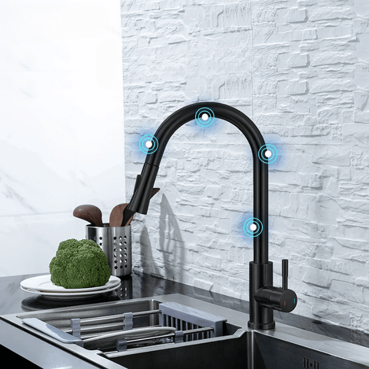 Robinet de Cuisine Intelligent Noir en Acier Inoxydable avec Capteur de Mouvement – Mitigeur Cuisine Élégant et Pratique 2