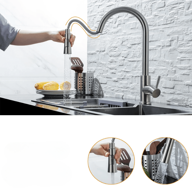 Robinet de Cuisine Intelligent Noir en Acier Inoxydable avec Capteur de Mouvement – Mitigeur Cuisine Élégant et Pratique 5