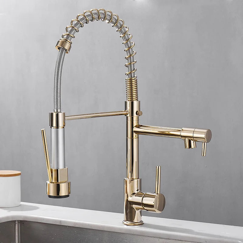 Robinet de Cuisine Noir en Laiton avec Système à Double Jet – Mitigeur Cuisine Élégant et Ergonomique 0