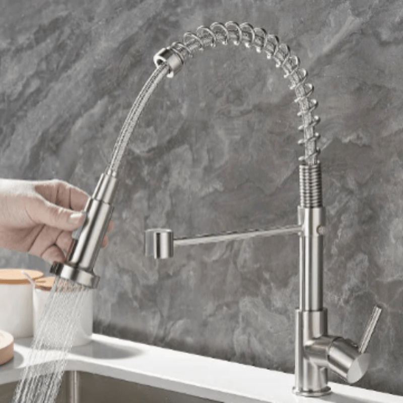 Robinet de Cuisine Noir en Laiton avec Système à Double Jet – Mitigeur Cuisine Élégant et Ergonomique 11
