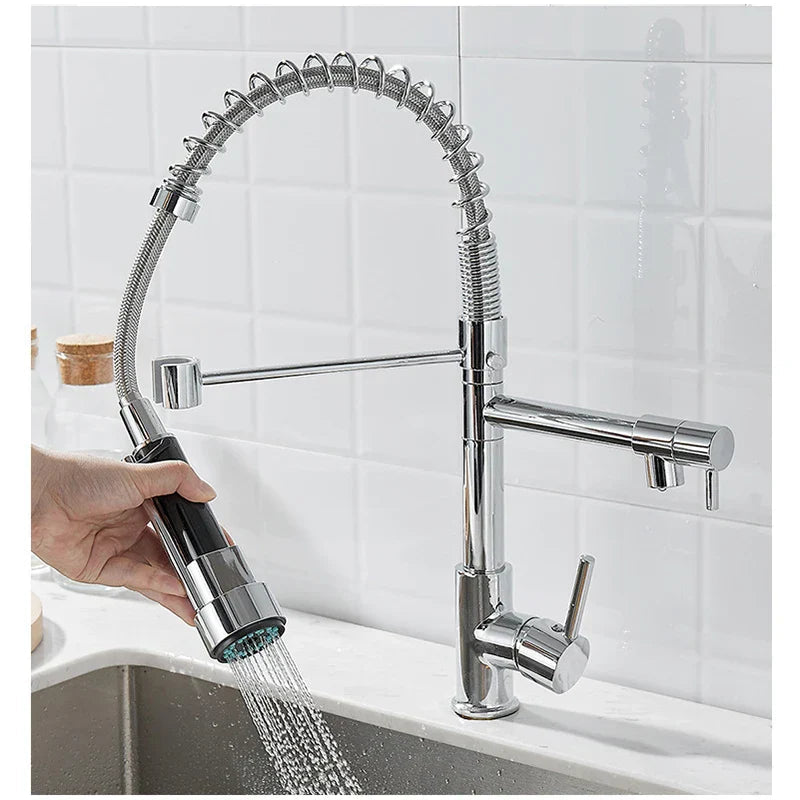 Robinet de Cuisine Noir en Laiton avec Système à Double Jet – Mitigeur Cuisine Élégant et Ergonomique 7