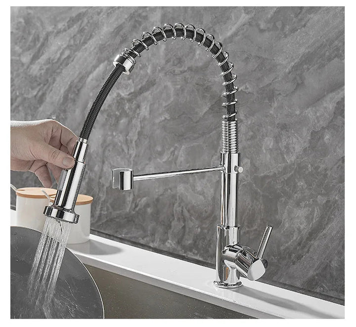 Robinet de Cuisine Noir en Laiton avec Système à Double Jet – Mitigeur Cuisine Élégant et Ergonomique 8