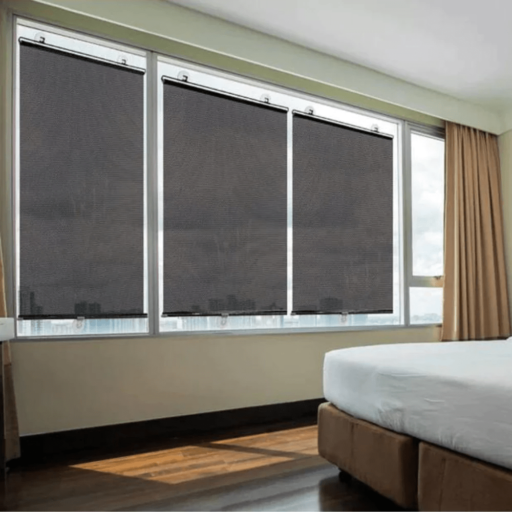 Rouleau Pare-Soleil Réglable UV pour Fenêtres et Terrasses – Protection Durable et Ajustable, 40x125 cm, Noir 2