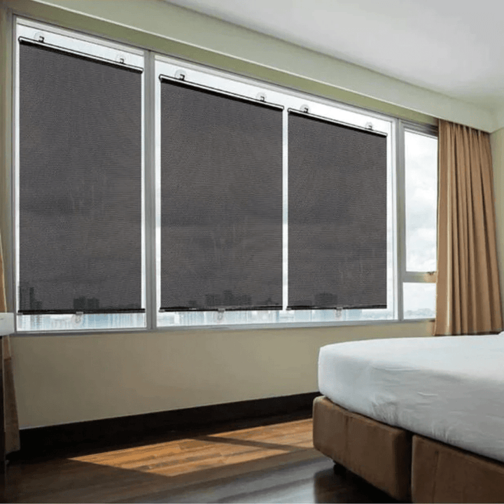 Rouleau Pare-Soleil Réglable UV pour Fenêtres et Terrasses – Protection Durable et Ajustable, 40x125 cm, Noir 2