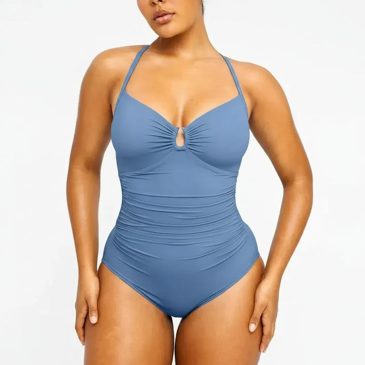 Badeanzug Einteiler mit Sweetheart-Ausschnitt und Ringdetail, Slim Fit für Damen