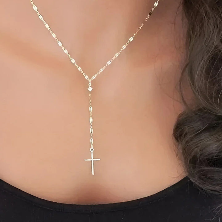 Celzoir | Collier Classy Femme Y-Croix en Argent Sterling 925 – Élégance Minimaliste et Moderne