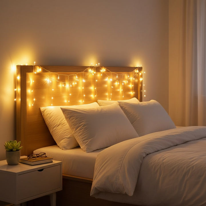 Outdoor String Lights Warm White LED Curtain Patio