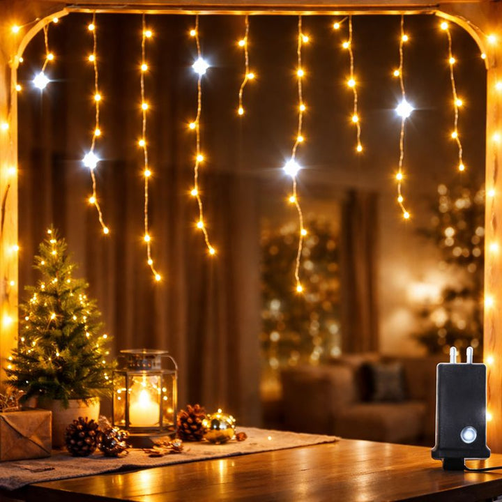 Outdoor String Lights Warm White LED Curtain Patio