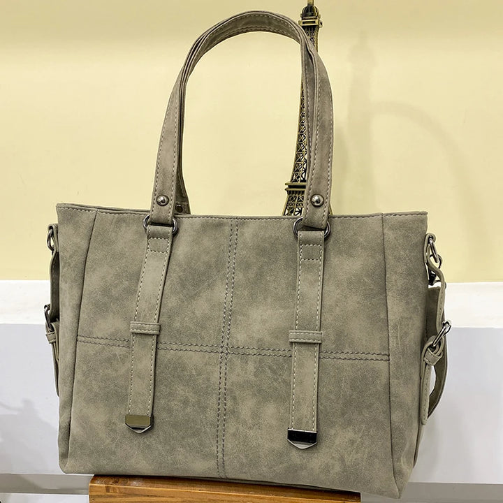 Sac À Épaule Gris Rétro En Daim - Élégance Et Praticité Pour Femme 2