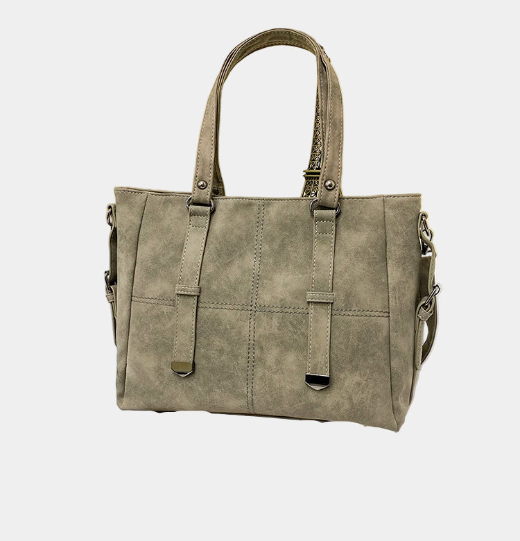 Sac À Épaule Gris Rétro En Daim - Élégance Et Praticité Pour Femme 8