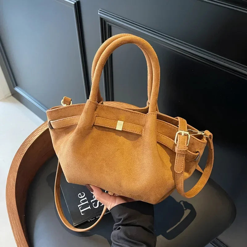 Sac Fourre Tout Femme En Daim Faux - Style Vintage Pratique et Élégant 0
