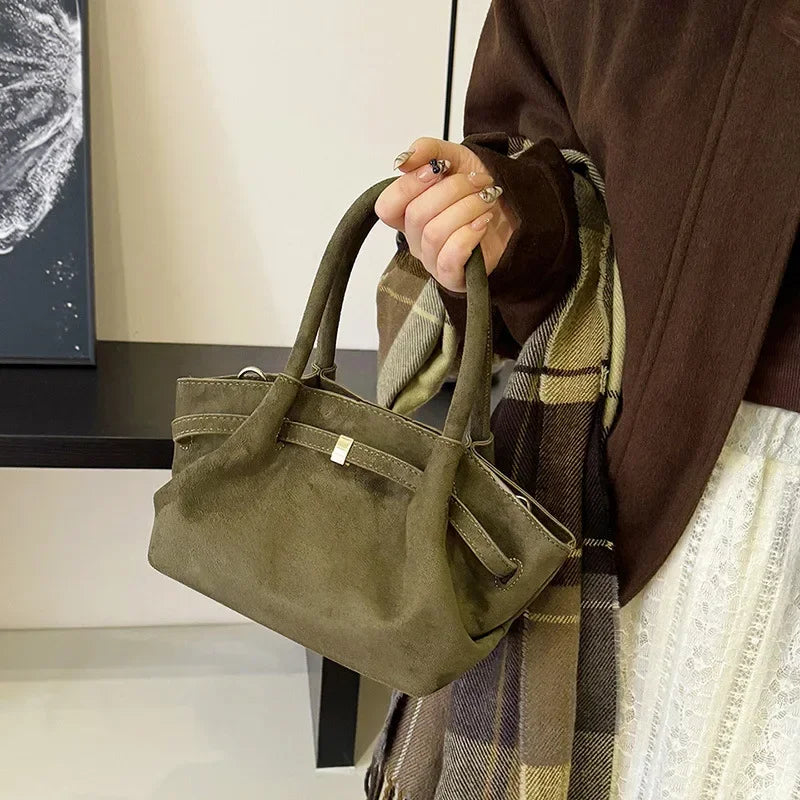 Sac Fourre Tout Femme En Daim Faux - Style Vintage Pratique et Élégant 1