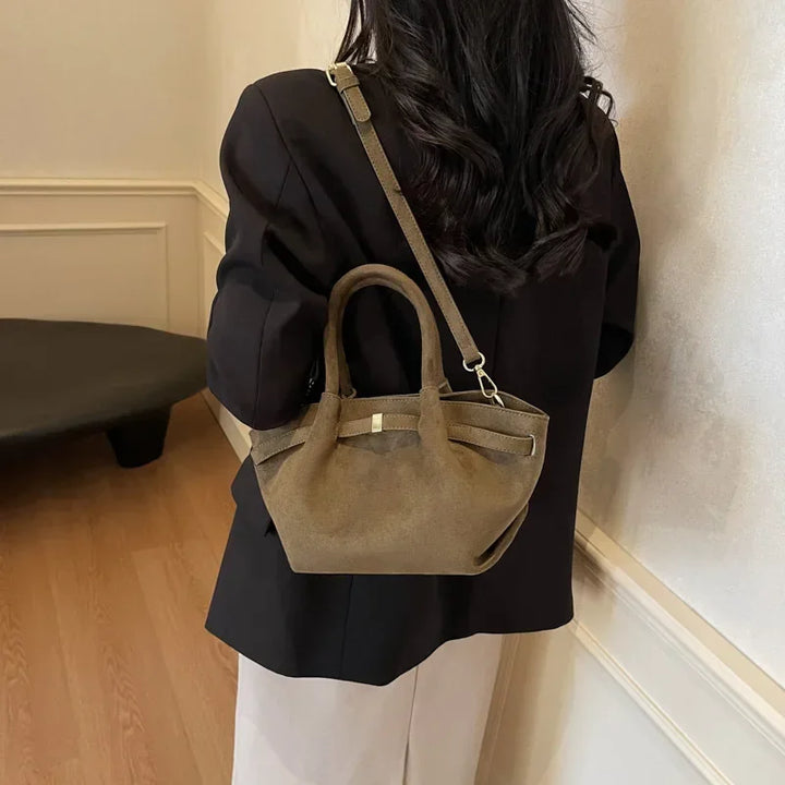 Sac Fourre Tout Femme En Daim Faux - Style Vintage Pratique et Élégant 3