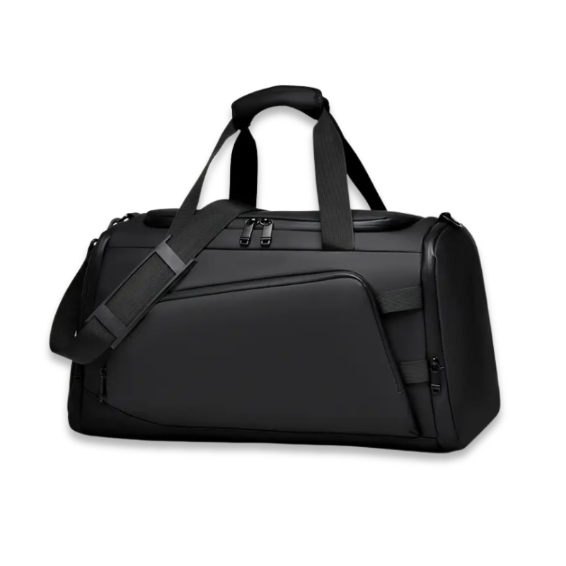 Sac de sport spacieux avec compartiment à chaussures - Sac d'entraînement imperméable pour femmes/hommes, noir 57 x 27 x 28 cm 0