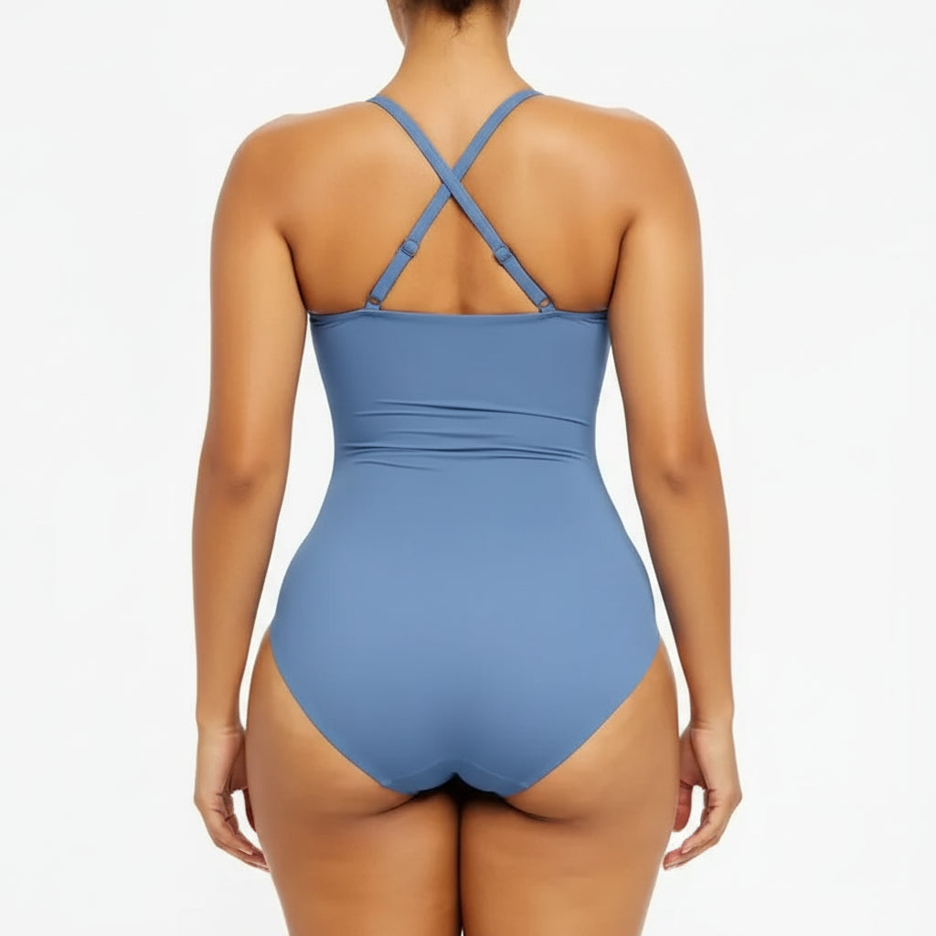 Badeanzug Einteiler mit Sweetheart-Ausschnitt und Ringdetail, Slim Fit für Damen