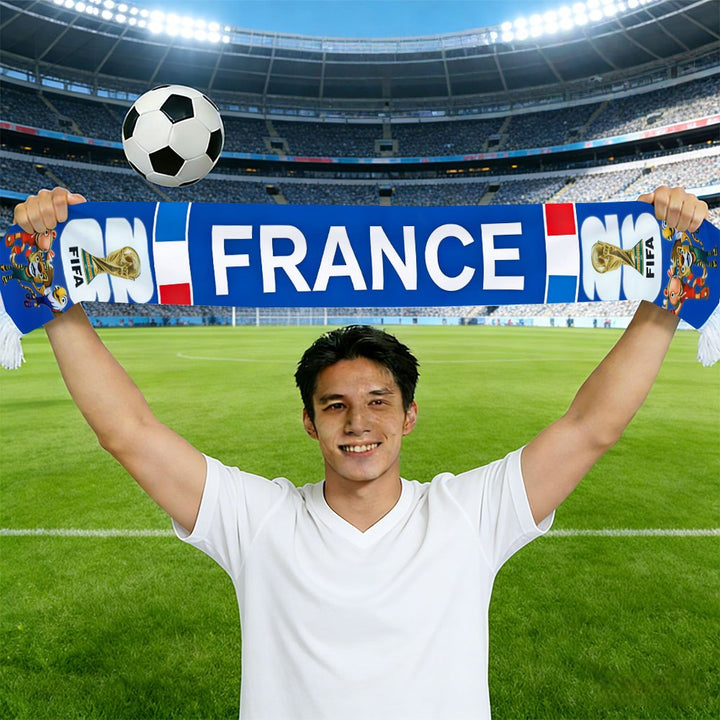 Sciarpa da calcio con bandiera della Francia, accessorio per tifosi della Coppa del Mondo