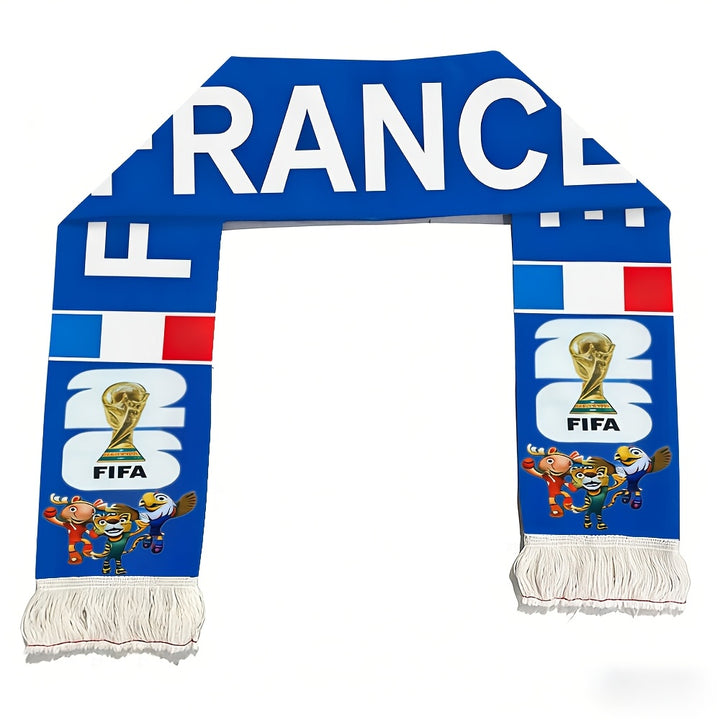 Sciarpa da calcio con bandiera della Francia, accessorio per tifosi della Coppa del Mondo