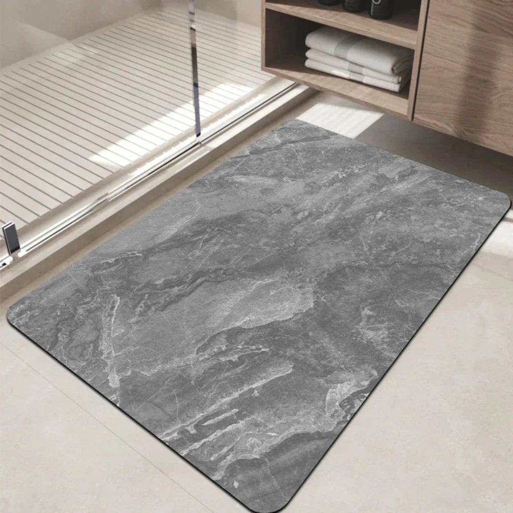 Quick Dry Bathroom Mat Diatom Stone Non-Slip Marble Rug