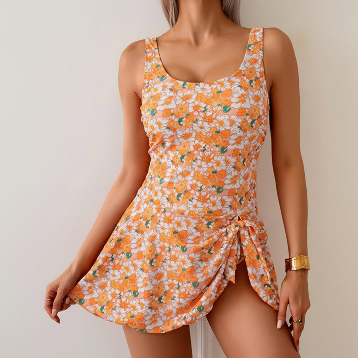 Swimsuit Dress Tummy Control One Piece Modest Skirted Swimwear