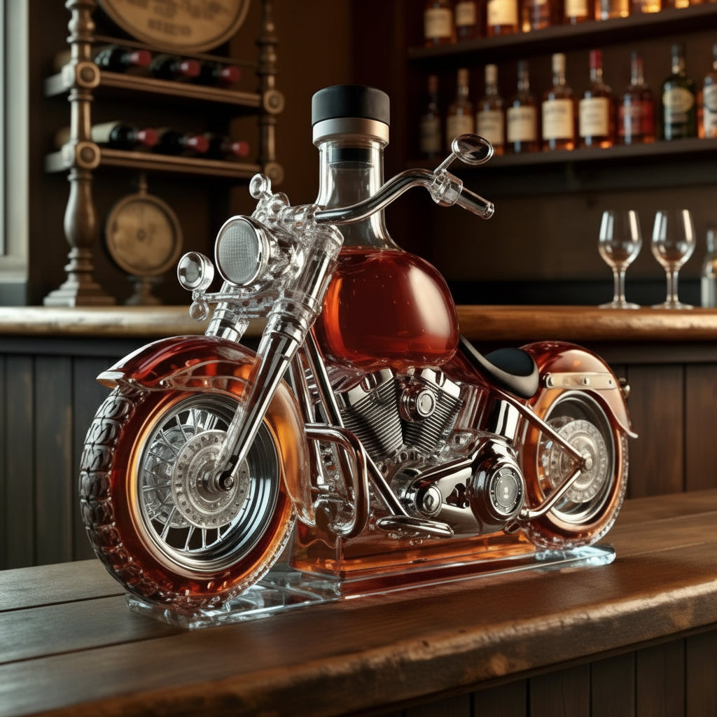 Decanter Whiskey Vetro Motore Moto Bottiglia Liquore Bar