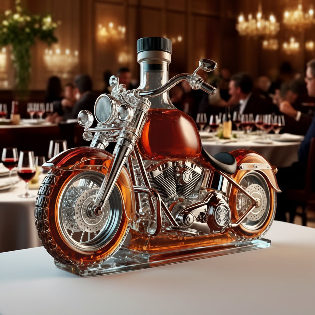 Decanter Whiskey Vetro Motore Moto Bottiglia Liquore Bar