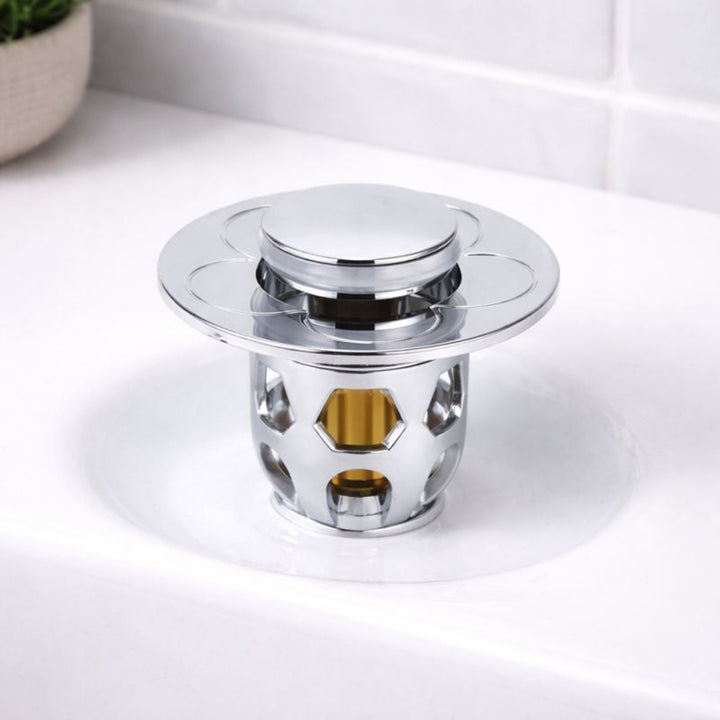 Sink Drain Stopper Pop Up Stainless Steel Bathroom Plug