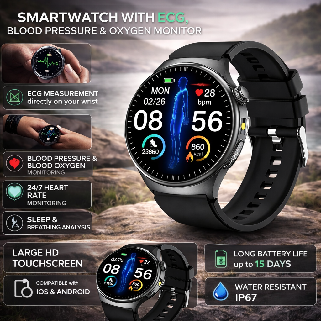 Smart Watch Fitness Tracker Oxygen Monitor
