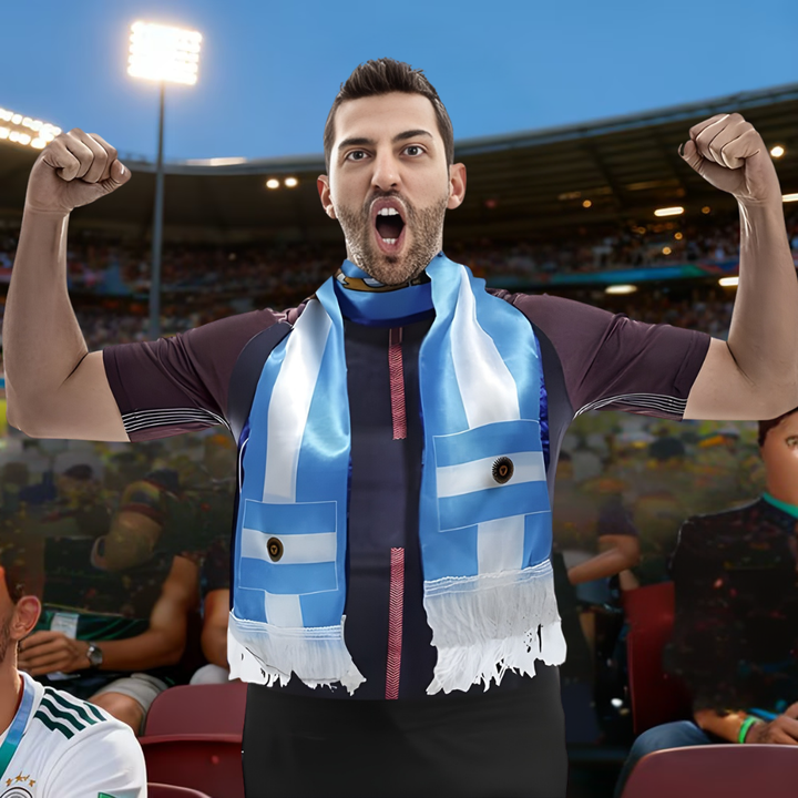 Soccer Scarf Argentina Flag World Cup Fan Double Sided