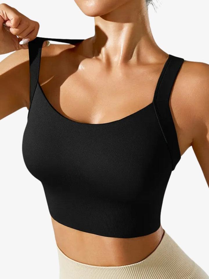 Soutien-gorge de sport dos croisé en matière respirante - Soutien-gorge de fitness et de yoga pour femme, tailles S/M/L 2