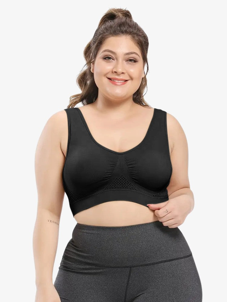Soutien-gorge de sport grande taille à bretelles réglables – Soutien-gorge de sport confortable pour les poitrines généreuses, matière respirante 0
