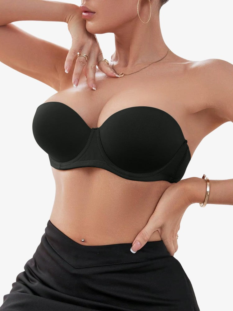 Soutien-gorge push-up sans bretelles - Demi-bonnet invisible avec technologie antidérapante 1