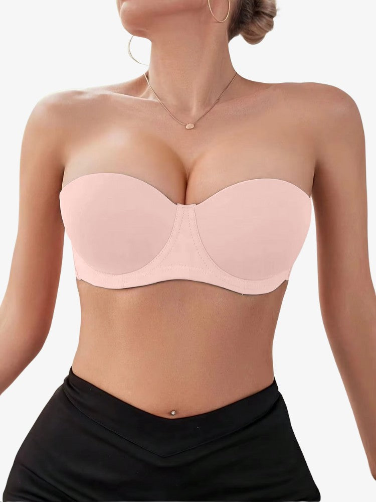 Soutien-gorge push-up sans bretelles - Demi-bonnet invisible avec technologie antidérapante 5