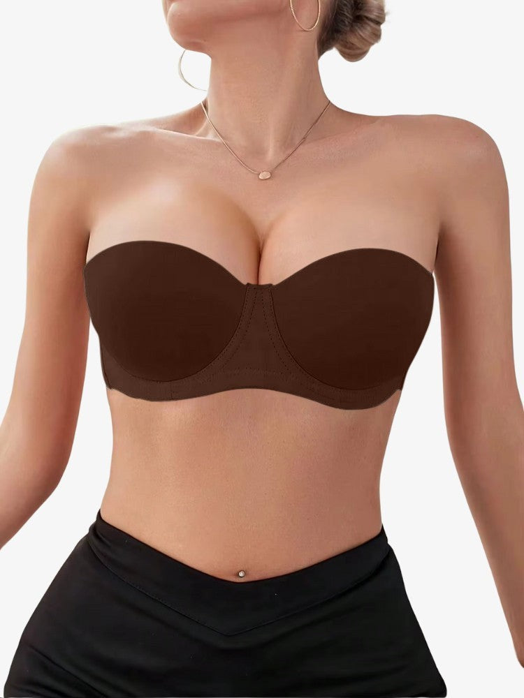Soutien-gorge push-up sans bretelles - Demi-bonnet invisible avec technologie antidérapante 6
