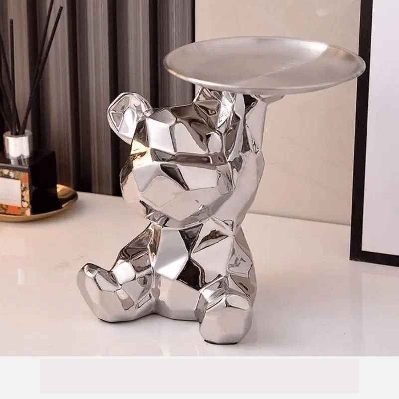 Statue Décoration GeoBear Multifonctionnelle en Céramique avec Espace de Rangement – Déco Statue Élégante 18 cm 11