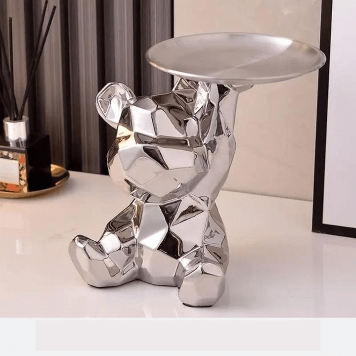 Statue Décoration GeoBear Multifonctionnelle en Céramique avec Espace de Rangement – Déco Statue Élégante 18 cm 11